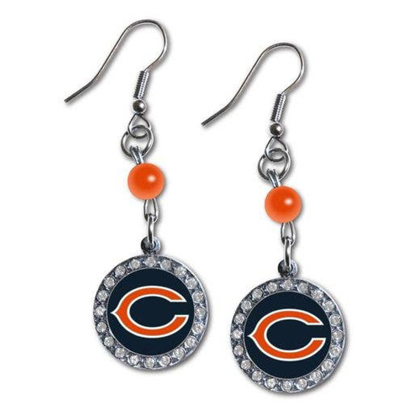 Chicago BearsRhinestone Dangle Earrings