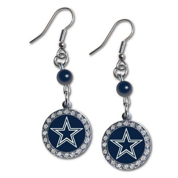 Dallas CowboysRhinestone Dangle Earrings