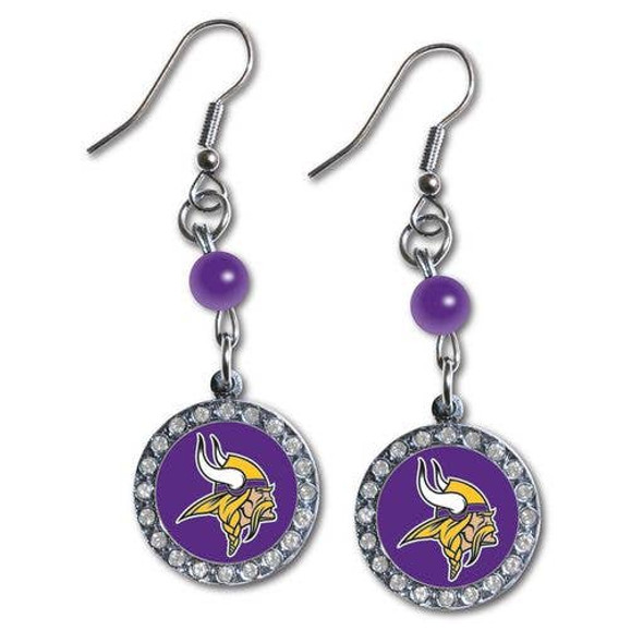 Minnesota VikingsRhinestone Dangle Earrings