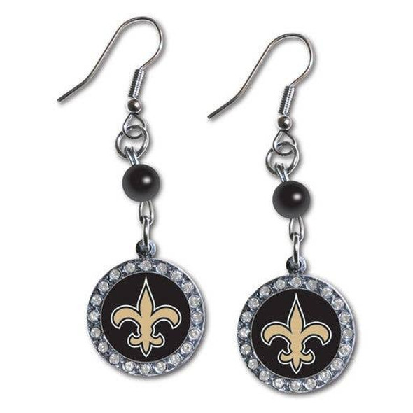 New Orleans SaintsRhinestone Dangle Earrings
