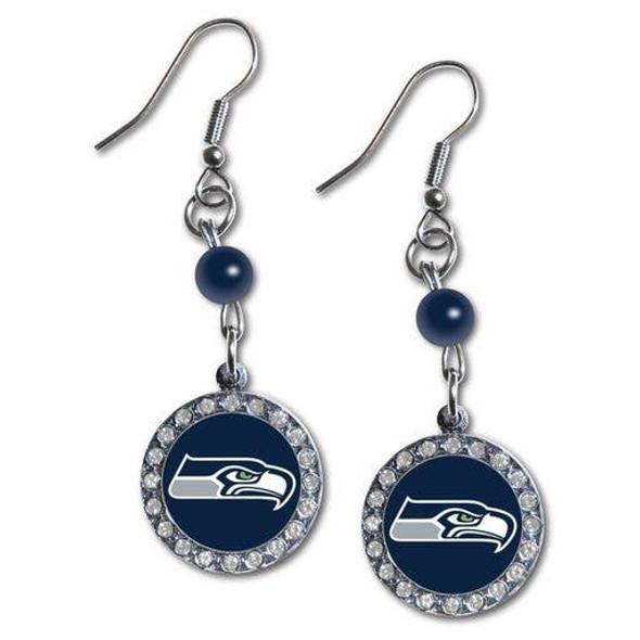 Seattle SeahawksRhinestone Dangle Earrings