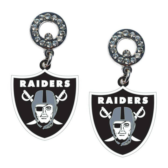 Las Vegas Raiders Rhinestone  Earrings