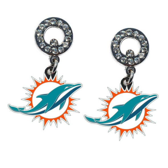 Miami Dolphins Rhinestone  Earrings