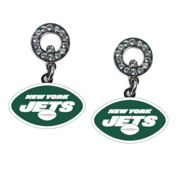 New York Jets Rhinestone  Earrings