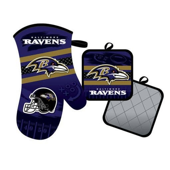 Baltimore Ravens Oven Mitt and Pot Holder