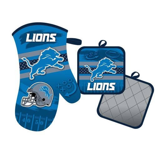 Detroit Lions Oven Mitt and Pot Holder Kitchen Heat Resistant