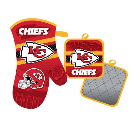 Kansas City Chiefs Oven Mitt and Pot Holder Kitchen Heat Resistant