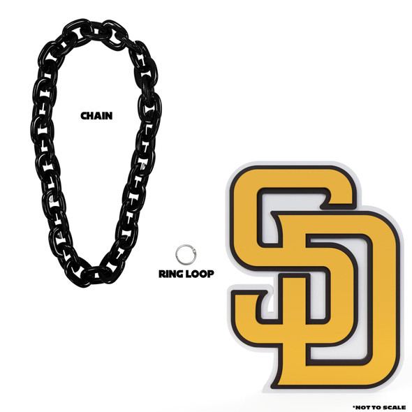 San Diego Padres Fan Chain Necklace MLB Foam Chain Fan Gear