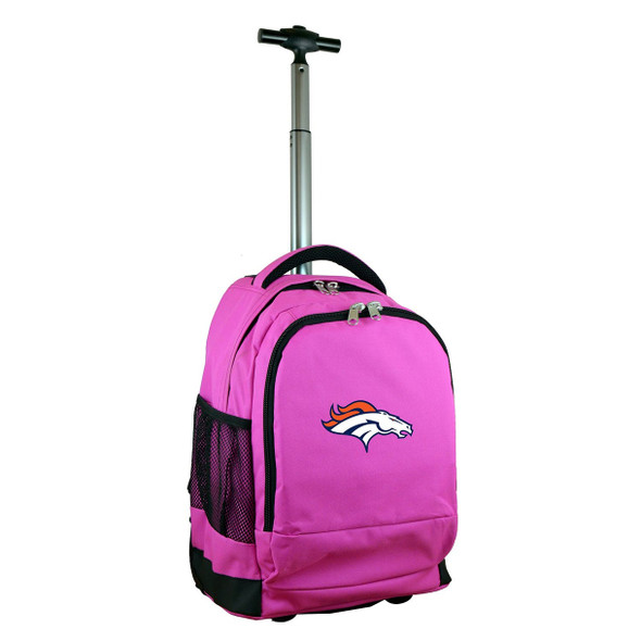 Denver Broncos 19" Premium Wheeled Backpack - Pink