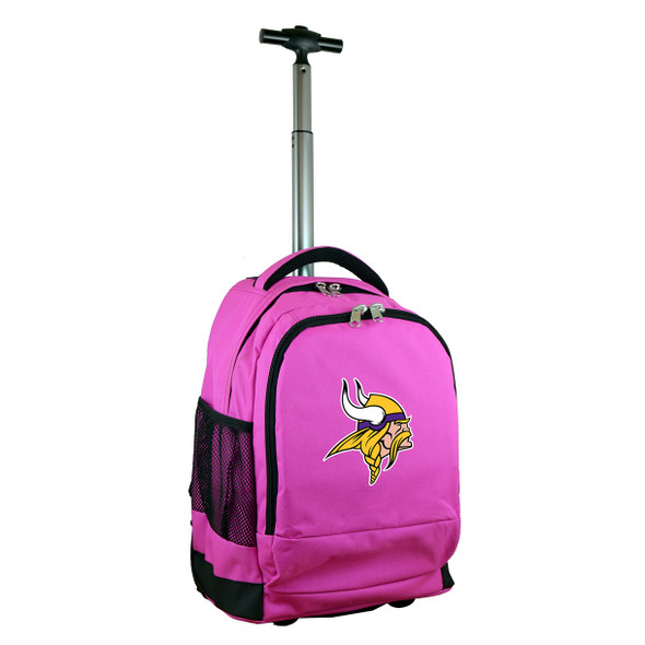 Minnesota Vikings 19" Premium Wheeled Backpack - Pink