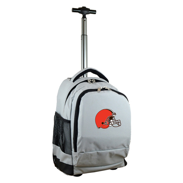 Cleveland Browns 19" Premium Wheeled Backpack - Silver