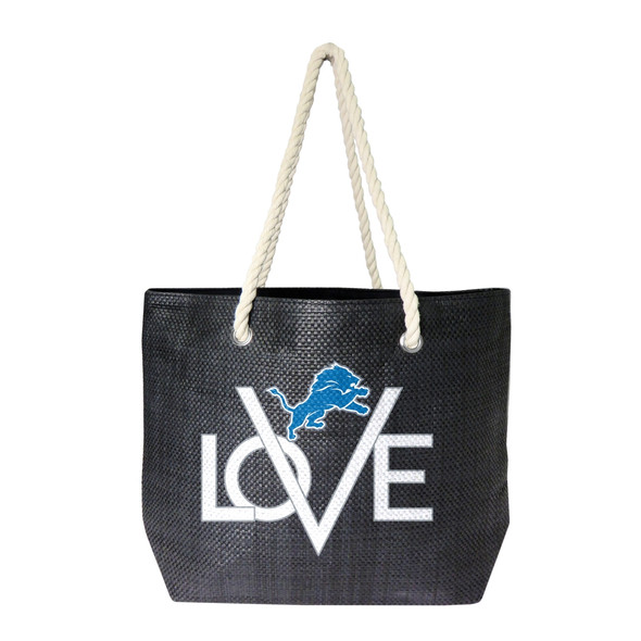 Detroit Lions Love Tote Bag NFL Fan Tote Travel Shopping Bag