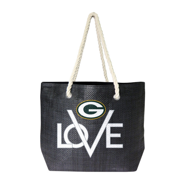 Green Bay Packers Love Tote Bag NFL Fan Tote Travel Shopping Bag