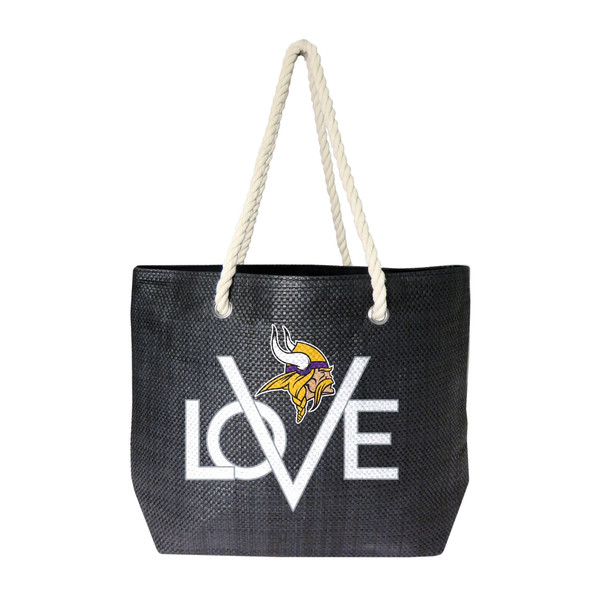 Minnesota Vikings Love Tote Bag NFL Fan Tote Travel Shopping Bag