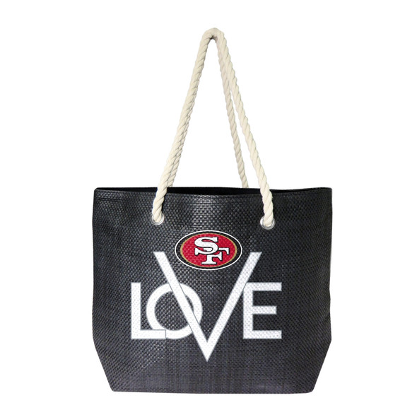 San Francisco 49ers Love Tote Bag NFL Fan Tote Travel Shopping Bag