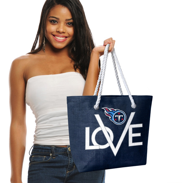 Tennessee Titans Love Tote Bag NFL Fan Tote Travel Shopping Bag