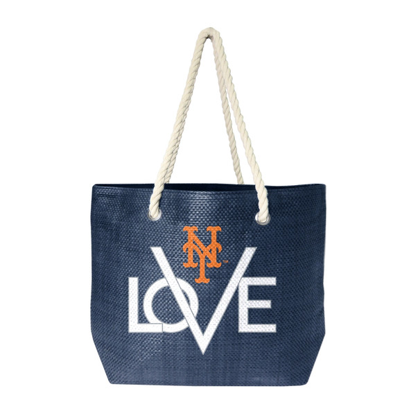 New York Mets Love Tote Bag MLB Fan Tote Travel Shopping Bag