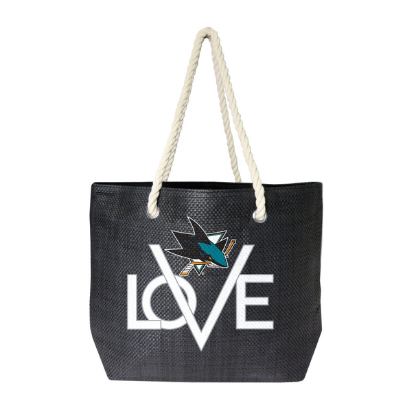 San Jose Sharks Love Tote Bag NHL Fan Tote Travel Shopping Bag