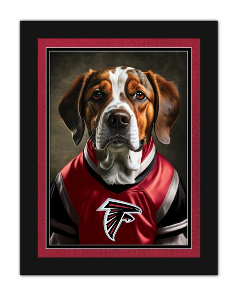 Atlanta Falcons Dog in Team Jersey 12x16