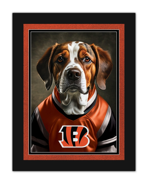 Cincinnati Bengals Dog in Team Jersey 12x16