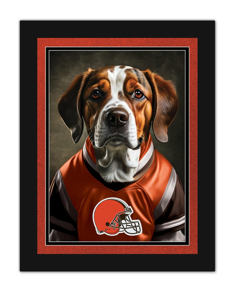 Cleveland Browns Dog in Team Jersey 12x16