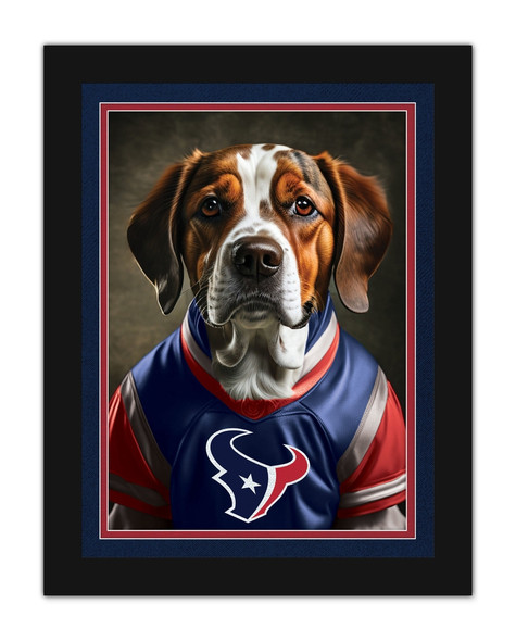 Houston Texans Dog in Team Jersey 12x16