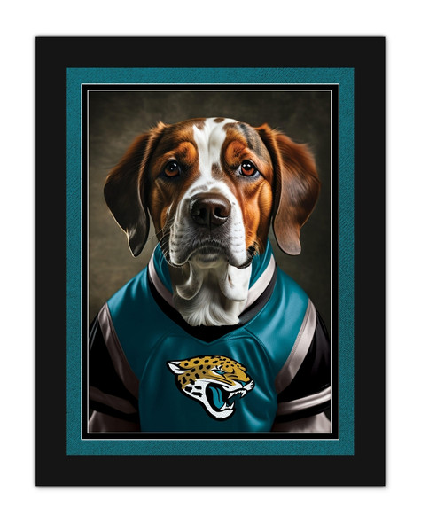 Jacksonville Jaguars Dog in Team Jersey 12x16