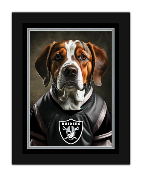 Las Vegas Raiders Dog in Team Jersey 12x16