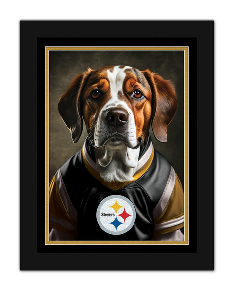 Pittsburgh Steelers Dog in Team Jersey 12x16