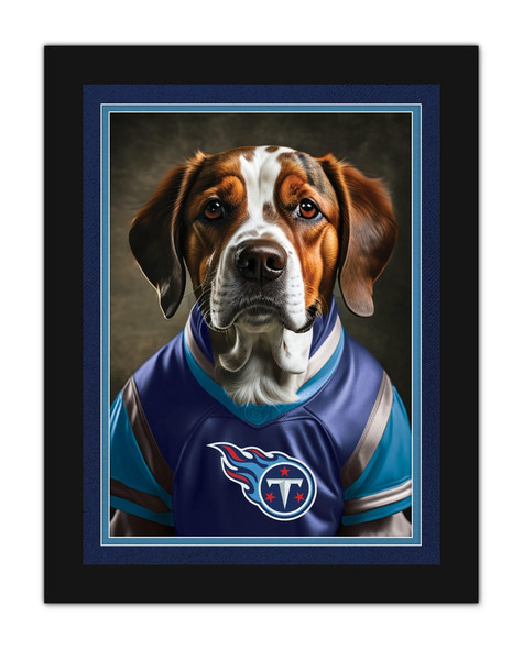 Tennessee Titans Dog in Team Jersey 12x16