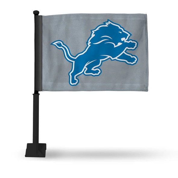 Detroit Lions Gray Double Sided Car Flag