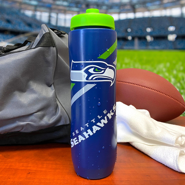 Seattle Seahawks Squeezy Water Bottle Sports Drink Bottle Fan Gear