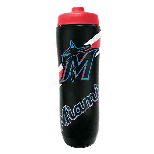 Miami Marlins Squeezy Water Bottle Sports Drink Bottle Fan Gear