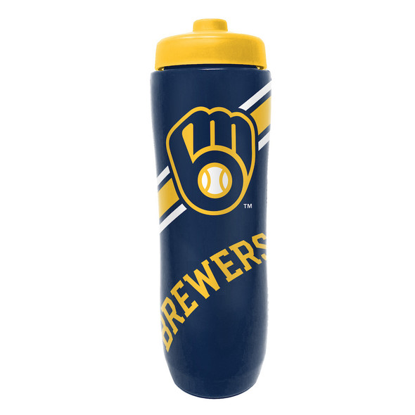 Milwaukee Brewers Squeezy Water Bottle Sports Drink Bottle Fan Gear