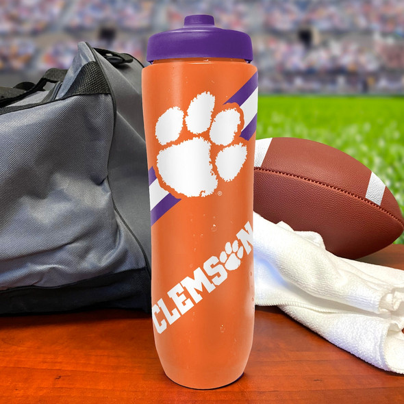 Clemson Tigers Squeezy Water Bottle Sports Drink Bottle Fan Gear