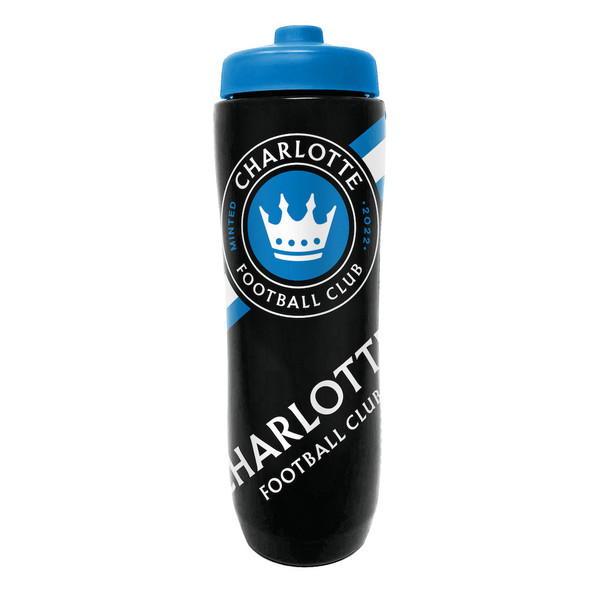 Charlotte FC Squeezy Water Bottle Sports Drink Bottle Fan Gear