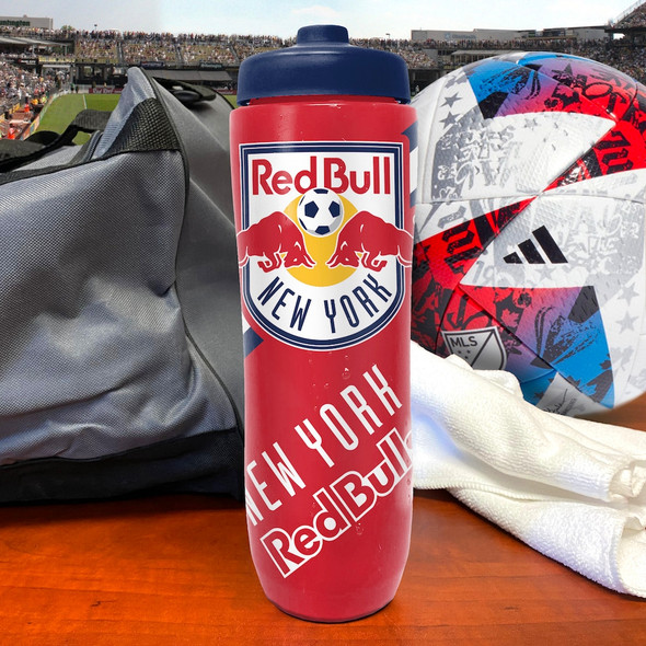 New York Redbulls Squeezy Water Bottle Sports Drink Bottle Fan Gear