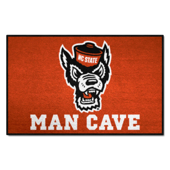 NC State Wolfpack Man Cave Starter Mat Accent Rug - 19in. x 30in., Wolf Logo