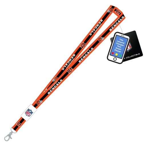 Cincinnati Bengals Charging Lanyard iPhone iPad USB Cable NFL Fan Gear
