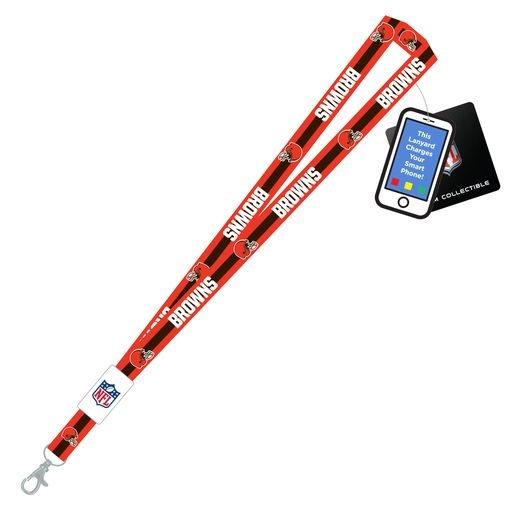 Cleveland Browns Charging Lanyard iPhone iPad USB Cable NFL Fan Gear