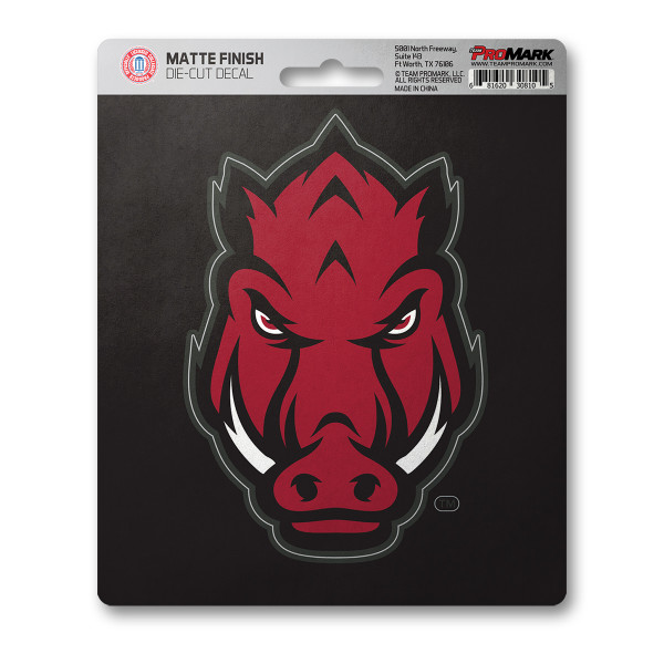 Arkansas Razorbacks Matte Decal "Razorback Head" Logo