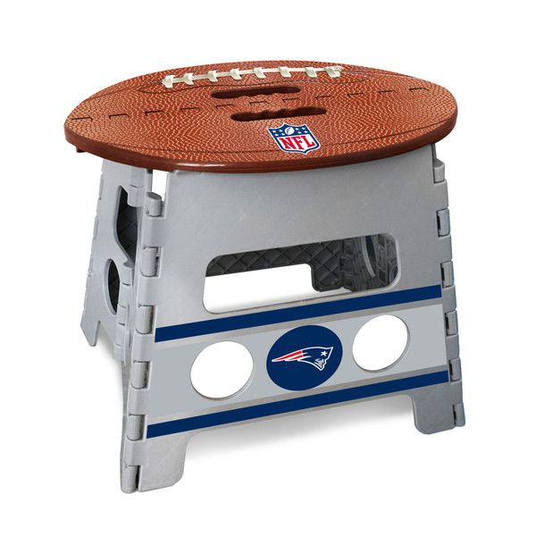 New England Patriots Folding Step Stool  Patriot Head Primary Logo Gray