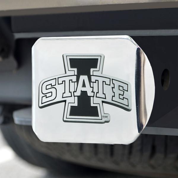 Iowa State University Hitch Cover - Chrome on Chrome 3.4"x4"