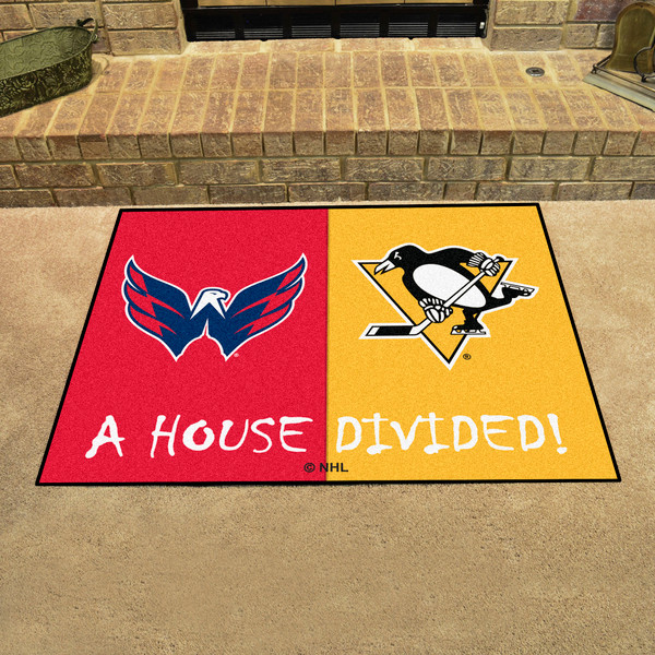 NHL House Divided - Capitals / Penguins House Divided Mat 33.75"x42.5"