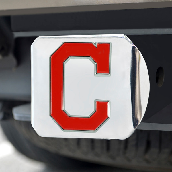 MLB - Cleveland Indians Color Hitch - Chrome 3.4"x4"