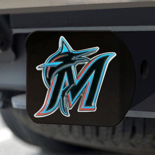 MLB - Miami Marlins Color Hitch - Black 3.4"x4"