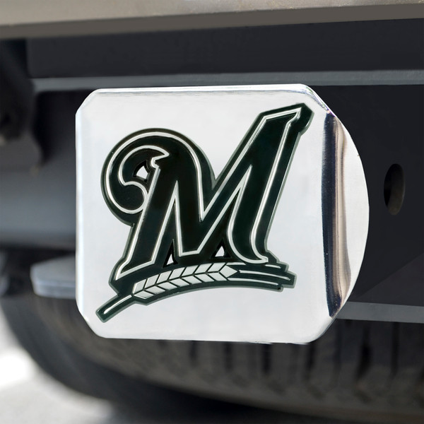 MLB - Milwaukee Brewers Hitch Cover - Chrome 3.4"x4"