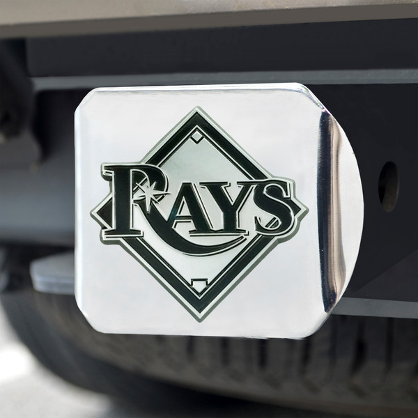 MLB - Tampa Bay Rays Hitch Cover - Chrome 3.4"x4"