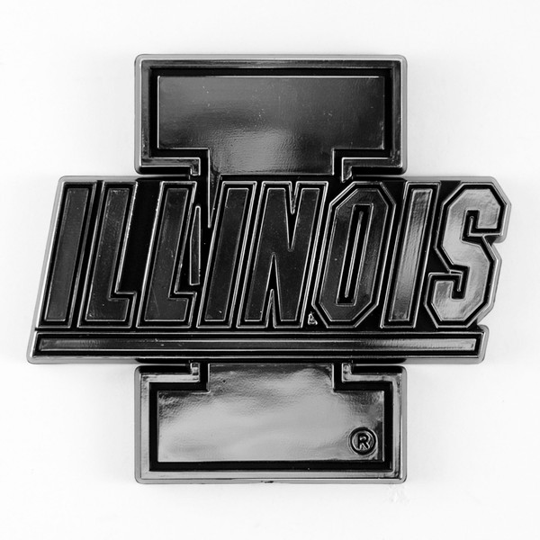 University of Illinois - Illinois Illini Molded Chrome Emblem "I 'ILLINOIS'" Alternate Logo Chrome