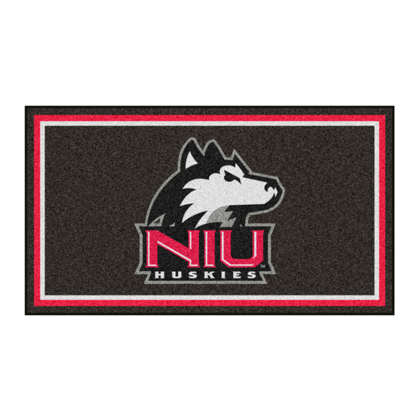 Northern Illinois University - Northern Illinois Huskies 3x5 Rug Huskey Dog NIU Huskies Logo Black